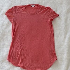 James Perse Coral Crewneck Short Sleeve Tee size 2